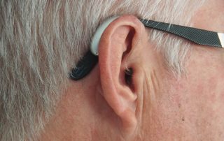 man wearing hearing aid