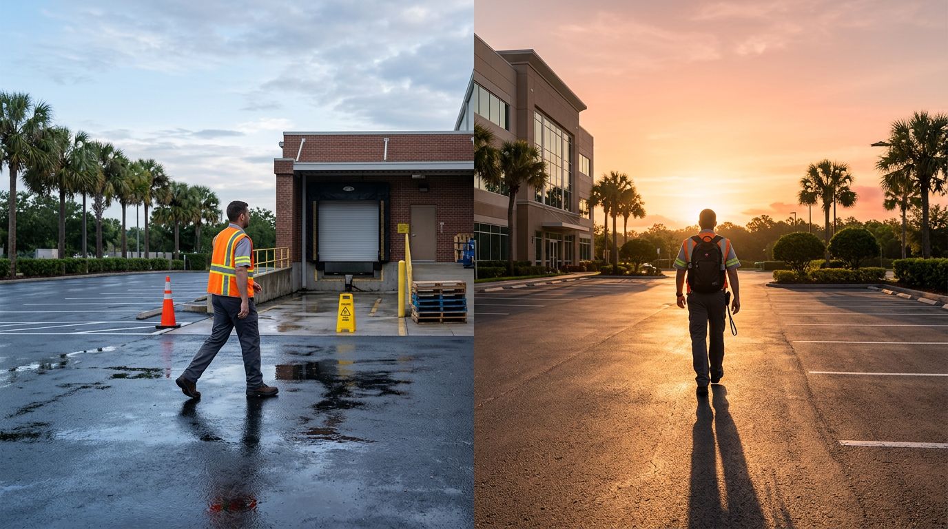 Florida Workers' Comp Parking Lot Injuries Before and After Shifts