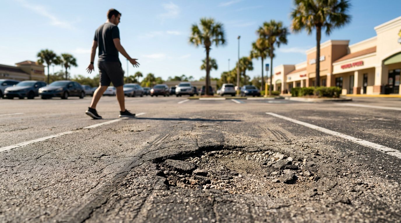 Florida Parking Lot Pothole Fall Claims and Notice Proof