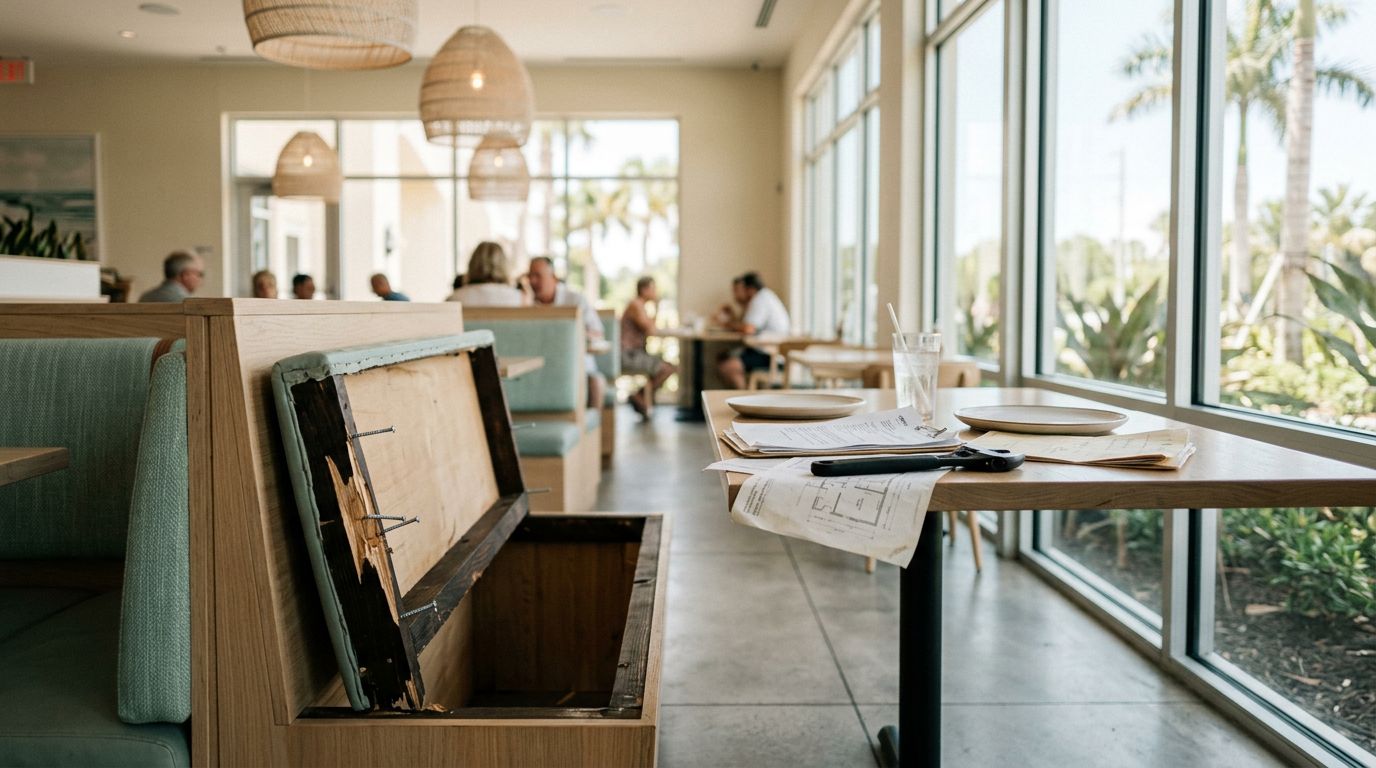 Florida Restaurant Booth Collapse Claims and Repair Records