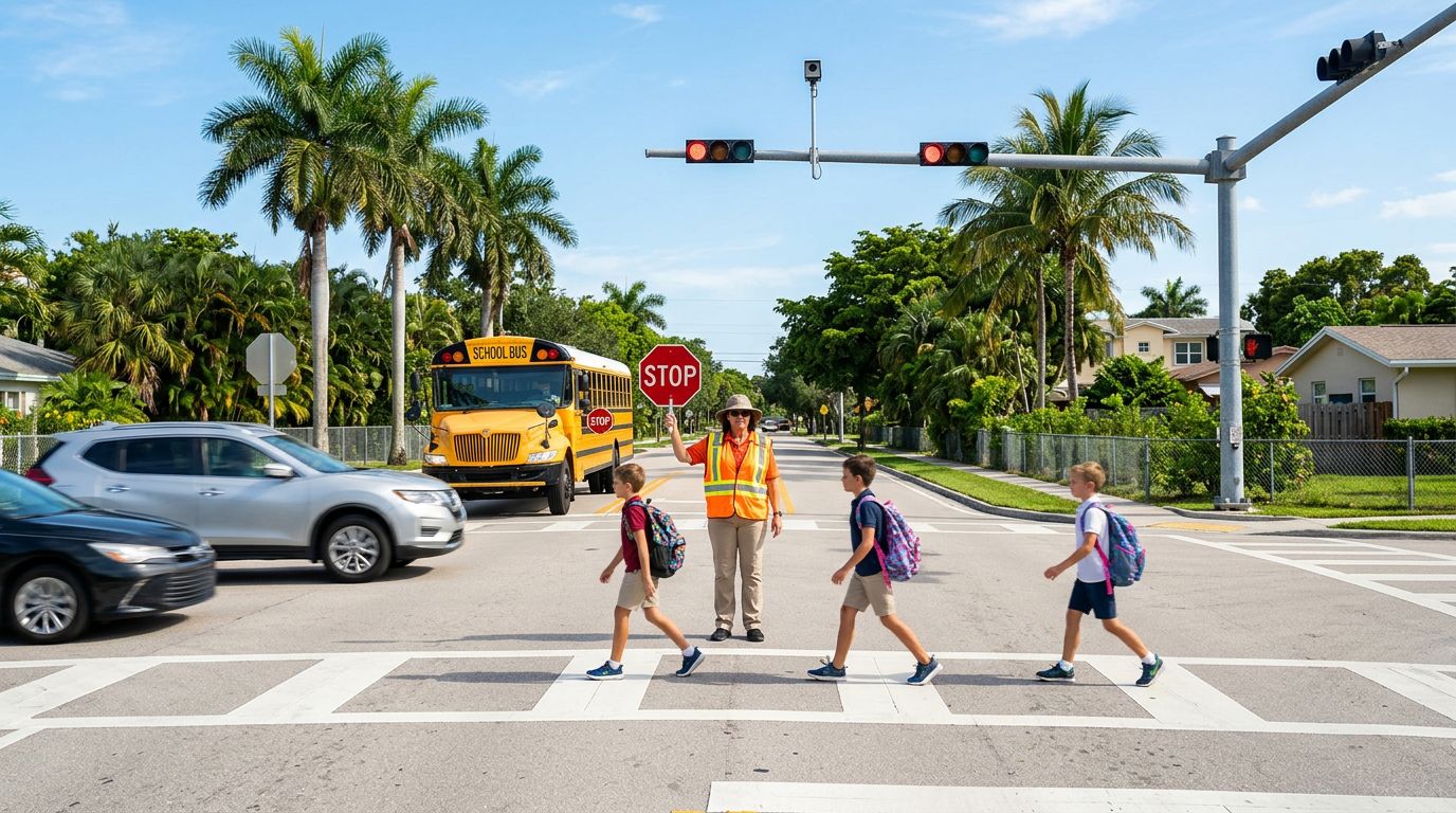 Florida School Zone Crash Claims: Crossing Guard and Camera Proof