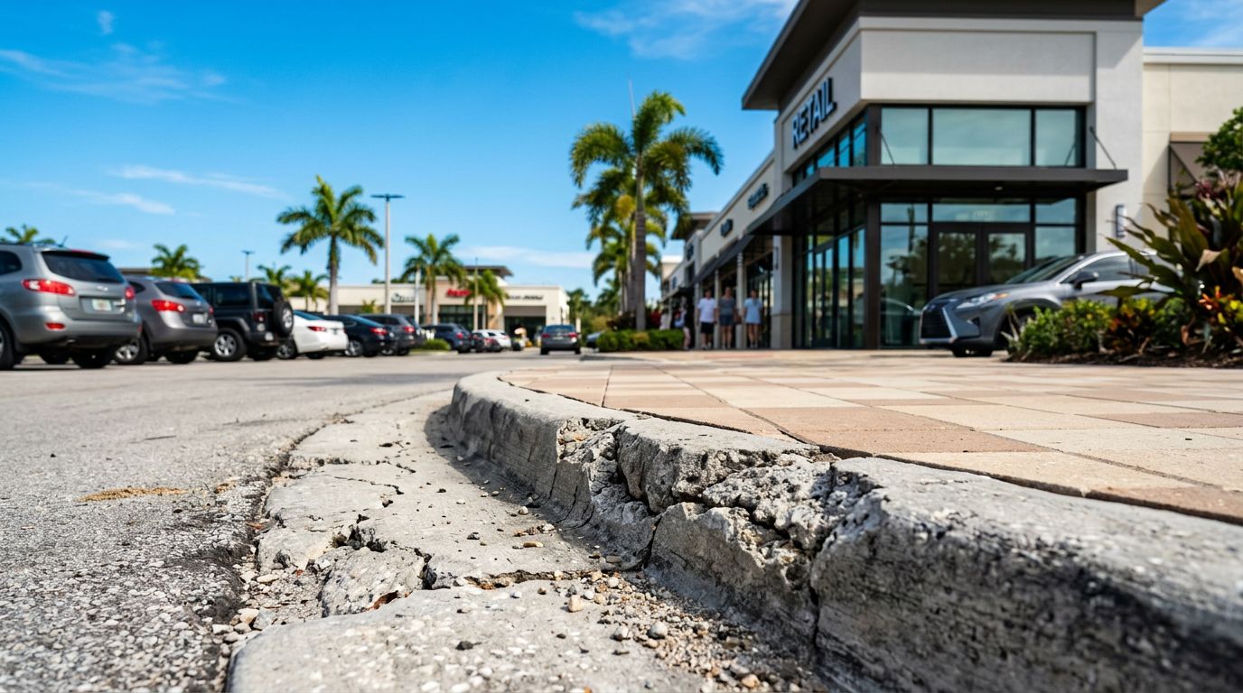 Florida Broken Curb Fall Claims at Shopping Centers
