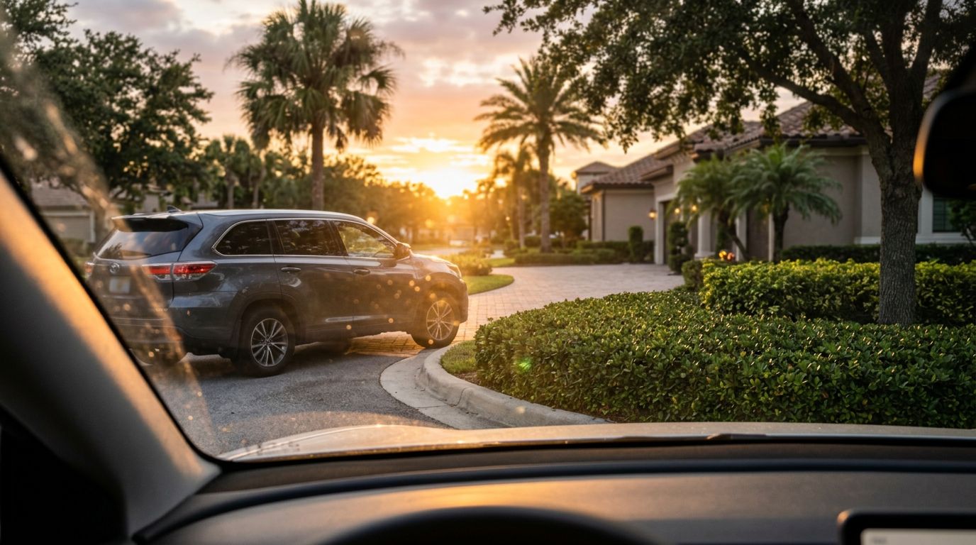 Florida Driveway Exit Crash Claims and Sight Line Photos