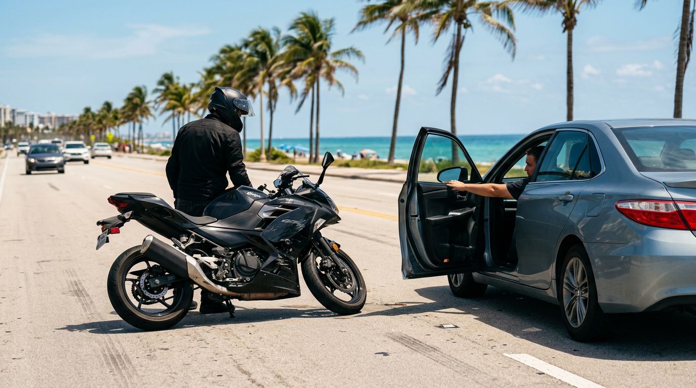 Florida Motorcycle Dooring Accident Claims After a Crash