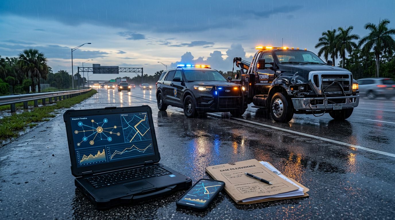 Florida Tow Truck Crash Claims: Dispatch Records and Proof