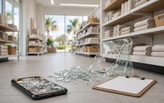 Florida broken glass injury