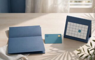 An approval document, Medicare card, and marked calendar on a sunlit desk.