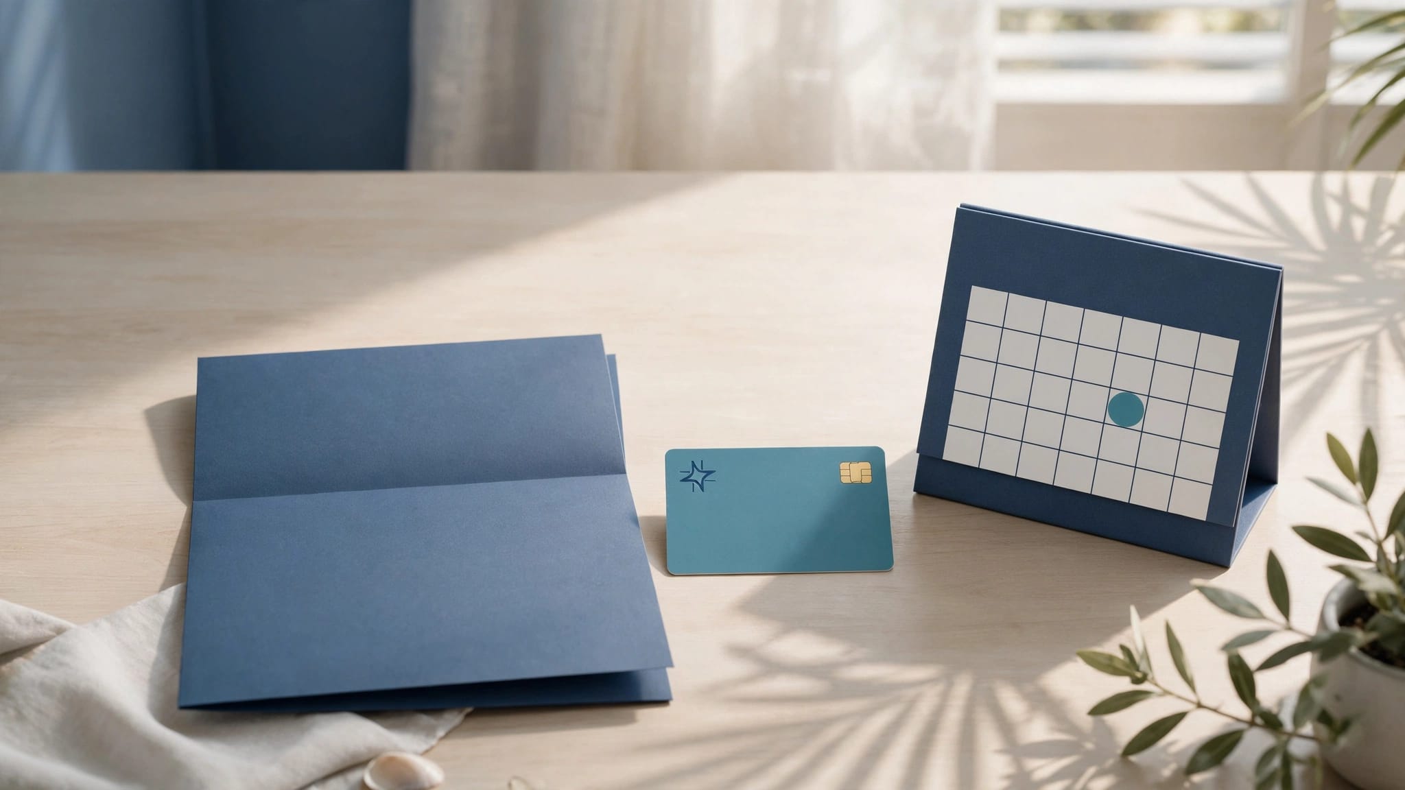 An approval document, Medicare card, and marked calendar on a sunlit desk.