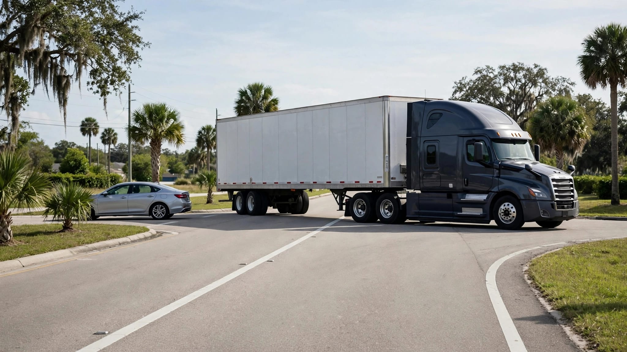 wide turn truck accident